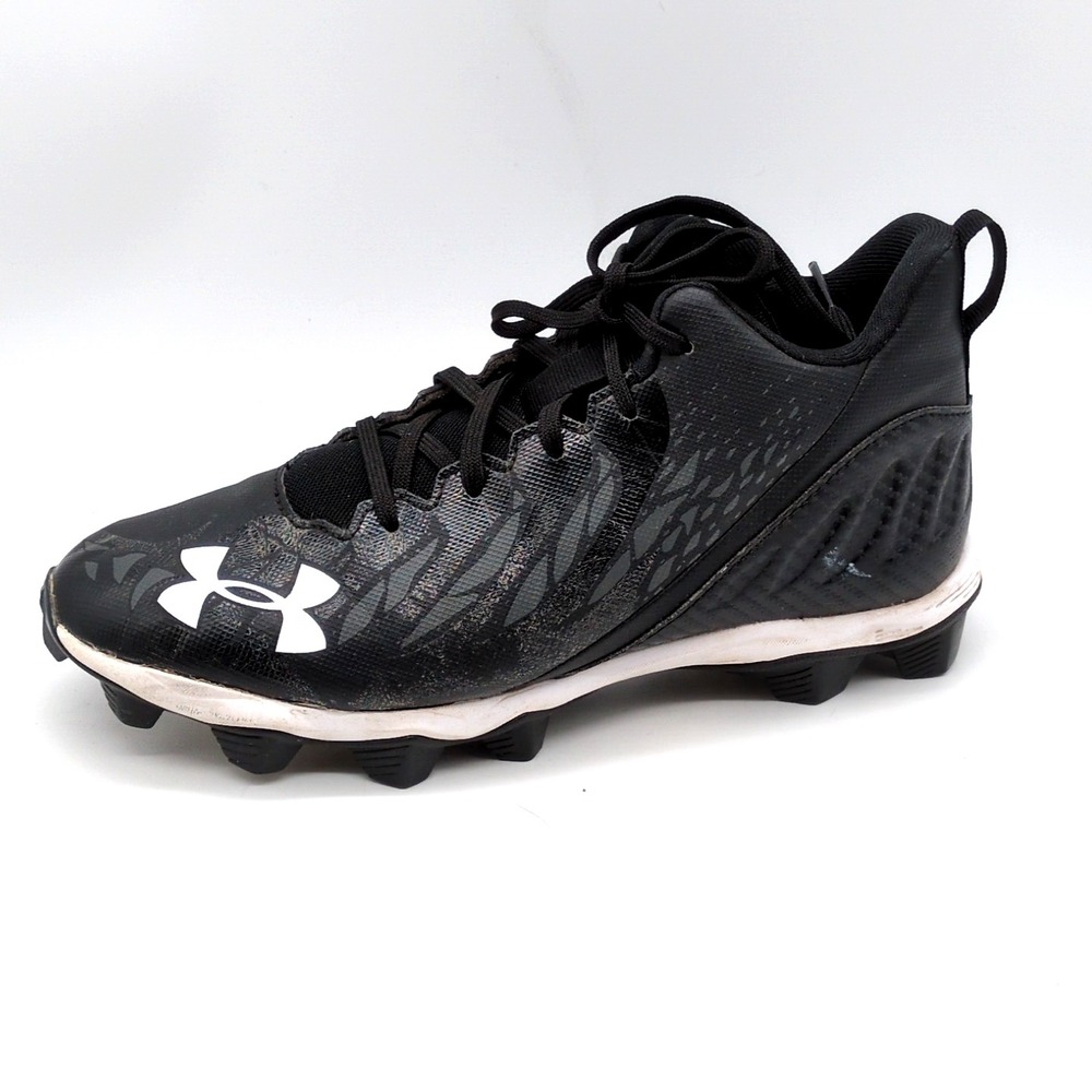 Under Armour Shoes Mens Spotlight Franchise‎ Black 8 Leather Football Cleats Mid